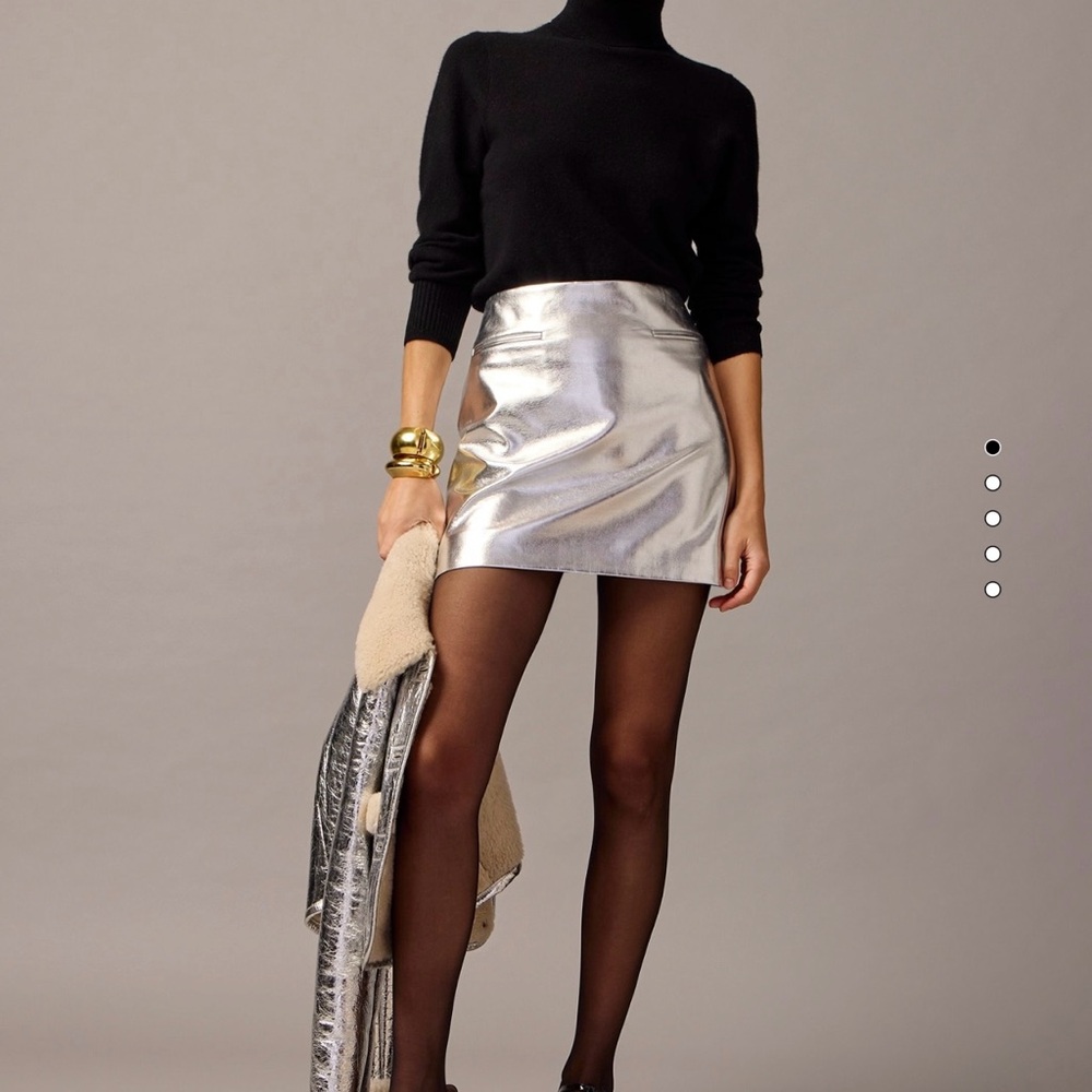 J.Crew metallic mini skirt in faux leather size 8 NWT